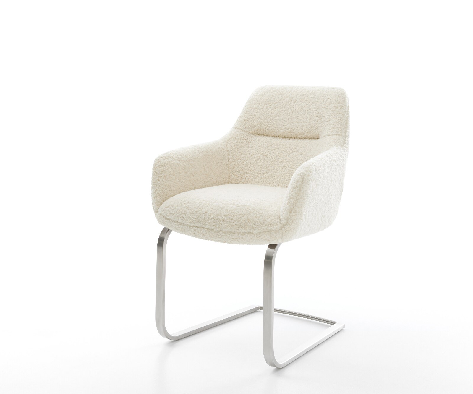 Freischwinger Pejo-Flex Teddystoff Beige Freischwinger flach Edelstahl Tasc günstig online kaufen