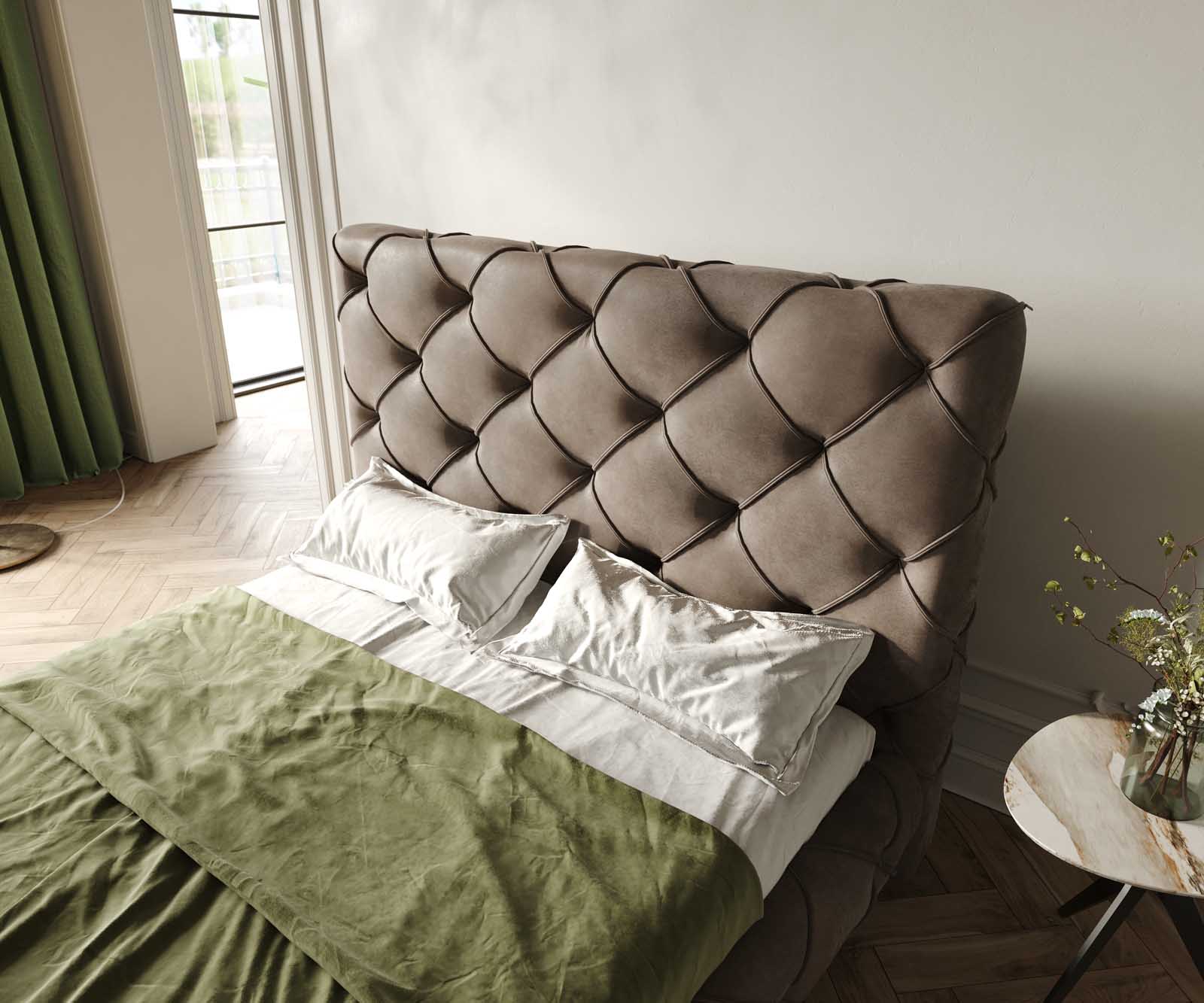 Polsterbettgestell Nayara 140x200 cm Mikrofaser Taupe Vintage 5 Polsterbettgestell Nayara 140x200 cm Mikrofaser Taupe Vintage 5