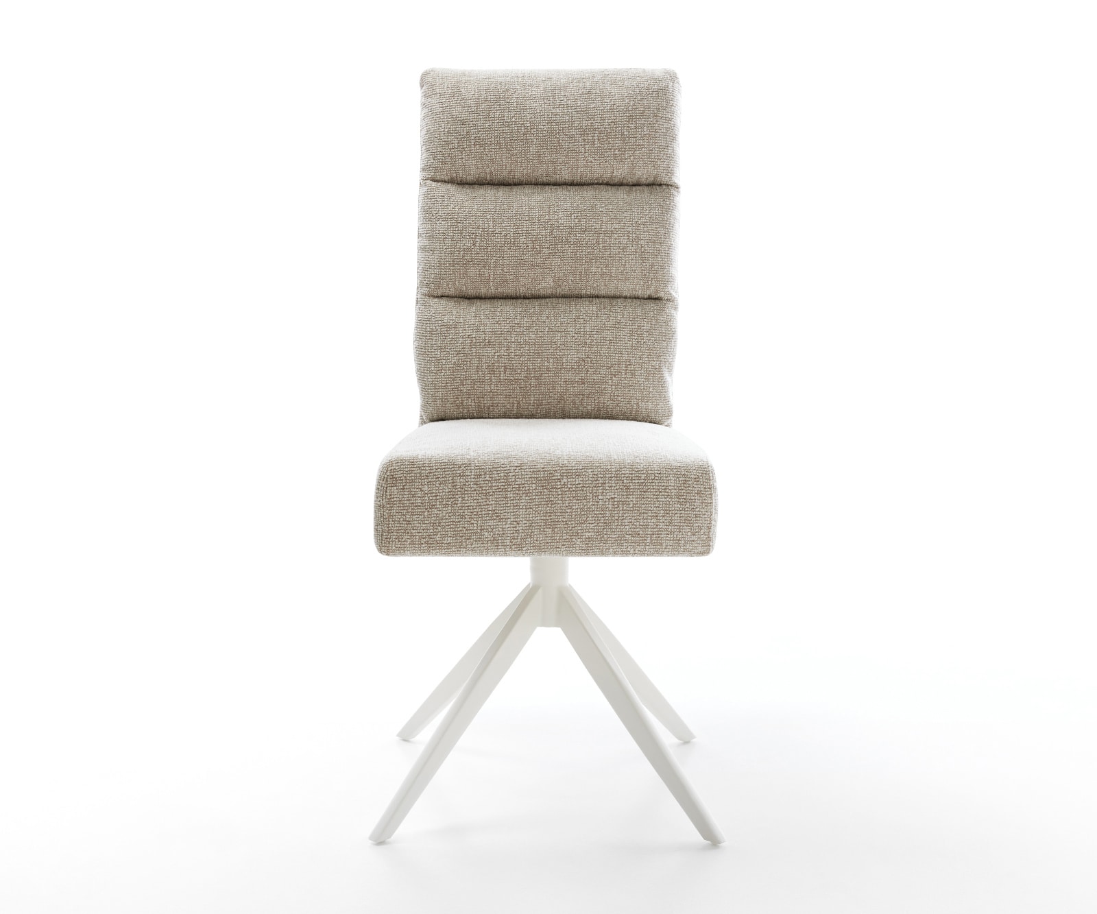 Drehstuhl Pela-Flex Webstoff Soft Beige Kreuzgestell breit Weiß 360° drehbar Wippfunktion Taschenfederkern 1