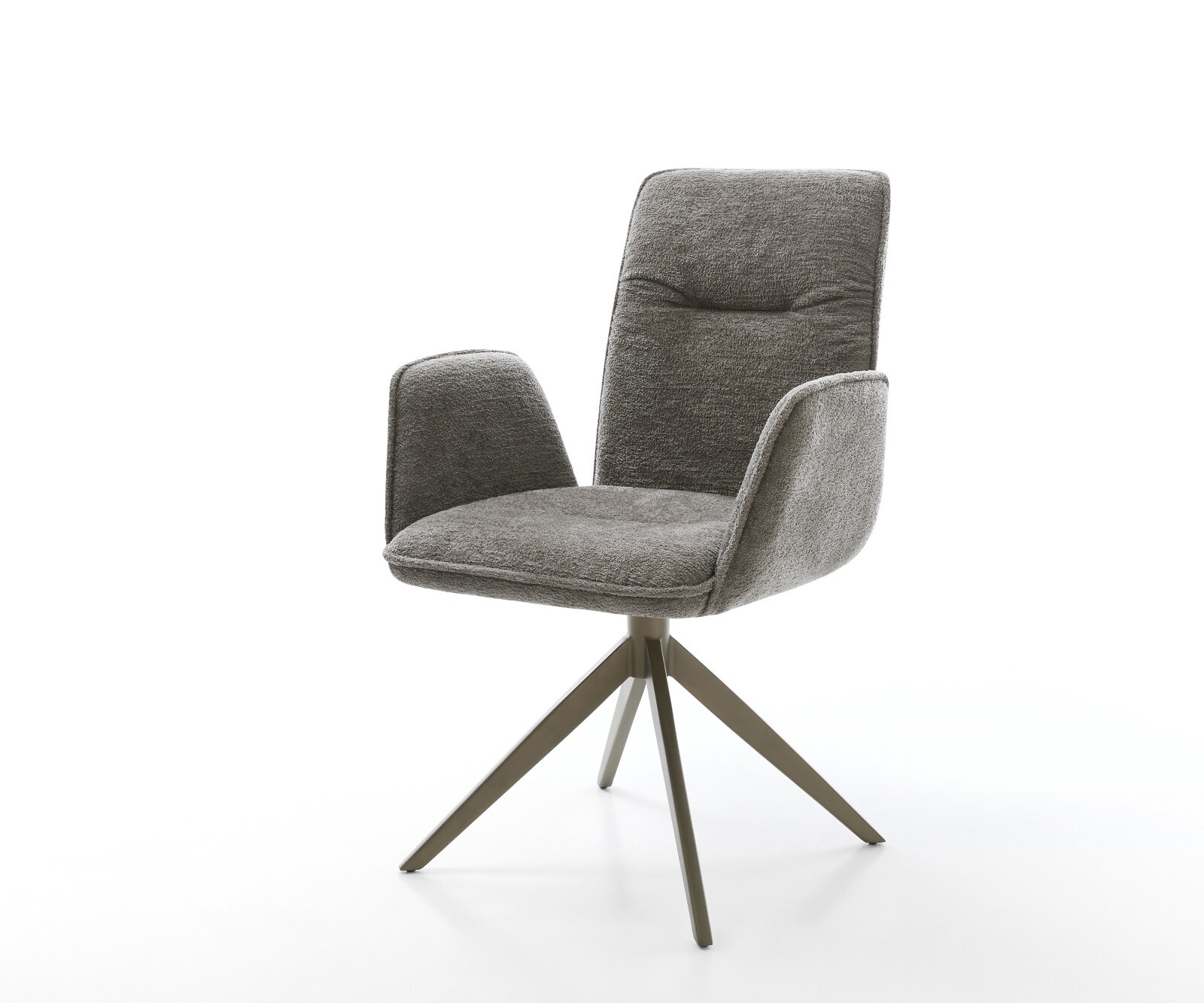 Drehstuhl Vinja-Flex Bouclé Soft Schlamm Kreuzgestell breit Effektfinish Titan 360° drehbar Wippfunktion 1