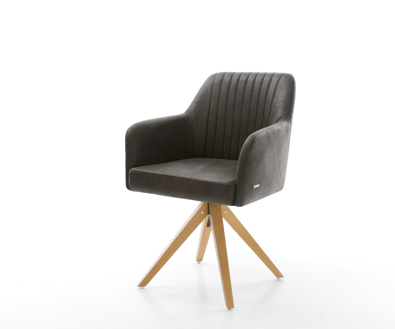 Esszimmerstuhl Greg-Flex Mikrofaser Anthrazit Vintage Holzgestell kantig Na günstig online kaufen