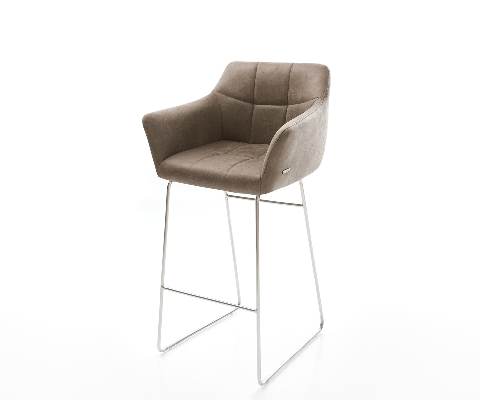 Barstuhl Yulo-Flex Vintage Taupe Kufengestell Edelstahl