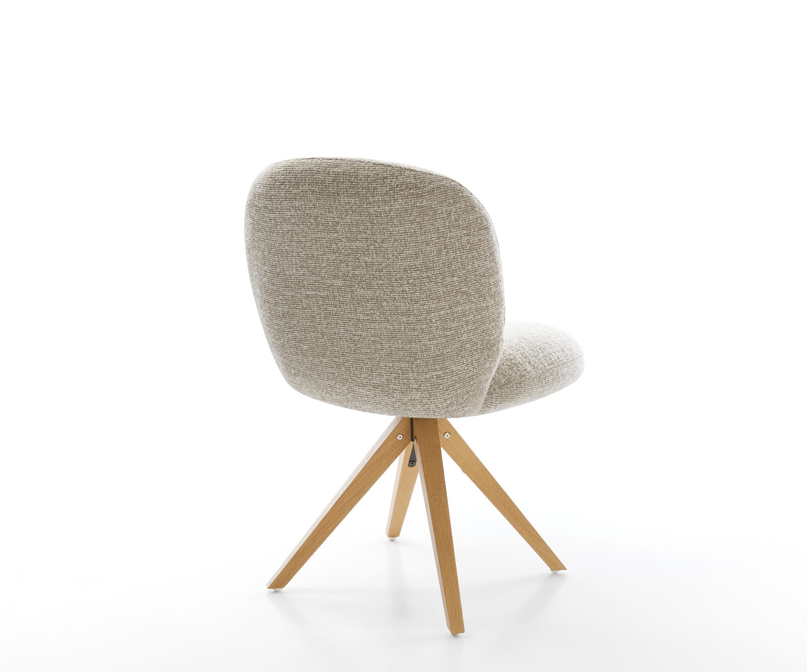 Drehstuhl Nube-Flex Webstoff Soft Beige Holzgestell kantig Natur 180° drehbar Taschenfederkern 5
