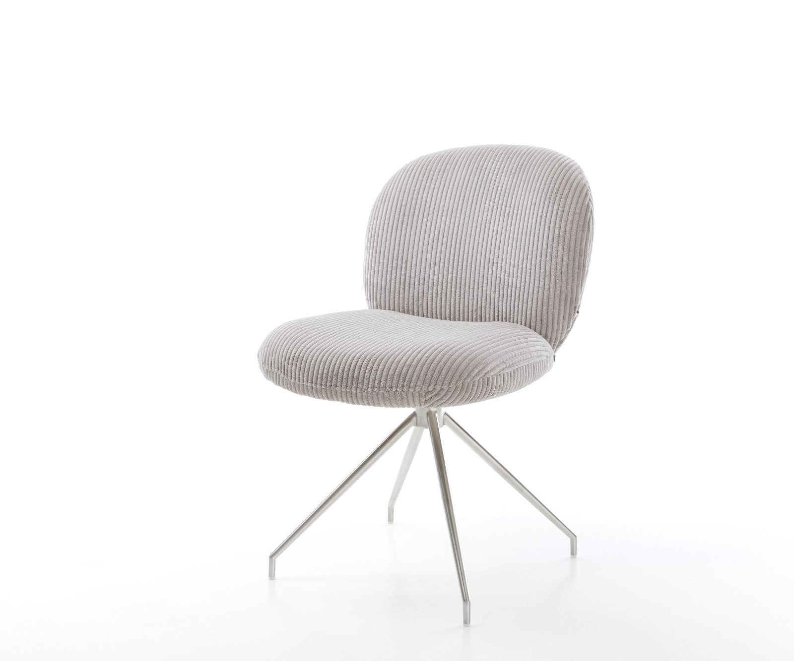 Drehstuhl Nube-Flex Cord Silbergrau Kreuzgestell konisch Edelstahl 180° drehbar Taschenfederkern Drehstuhl Nube-Flex Cord Silbergrau Kreuzgestell konisch Edelstahl 180° drehbar Taschenfederkern