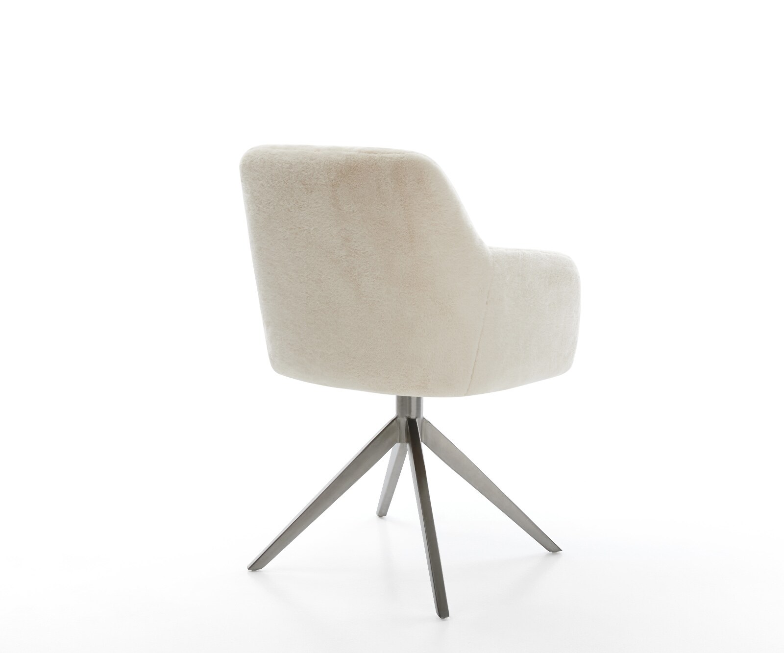 Drehstuhl Greg-Flex Plüsch Creme-Weiß Kreuzgestell breit Graphit 360° drehbar Wippfunktion Taschenfederkern 5