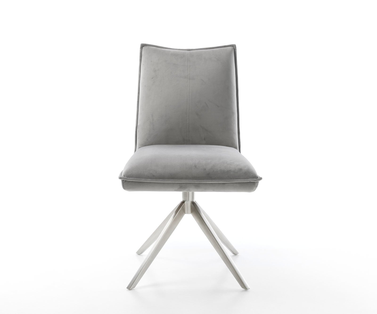 Drehstuhl Lelio-Flex Samt Grau Kreuzgestell breit Edelstahl 360° drehbar Wippfunktion Taschenfederkern 1 Drehstuhl Lelio-Flex Samt Grau Kreuzgestell breit Edelstahl 360° drehbar Wippfunktion Taschenfederkern 1