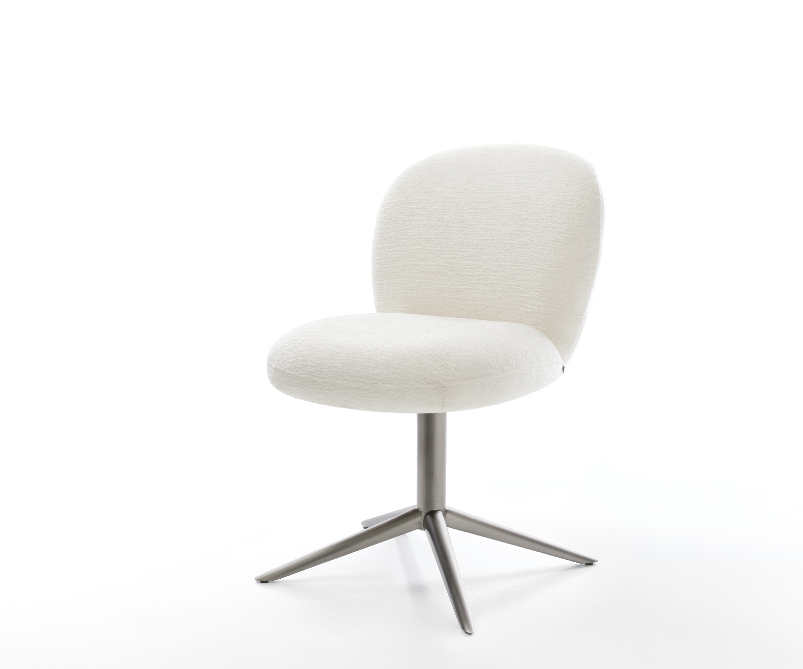 Drehstuhl Nube-Flex Bouclé Soft Beige Fußkreuz Graphit 360° drehbar Wippfunktion Taschenfederkern