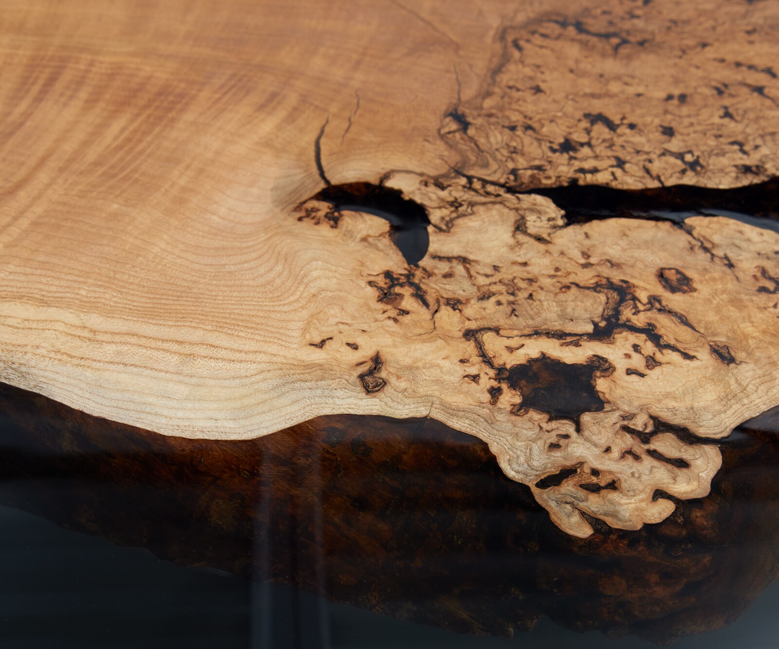 Tischplatte Esche Pimentiert Geölt 200 cm Epoxid Unikat Nr. 34314 2