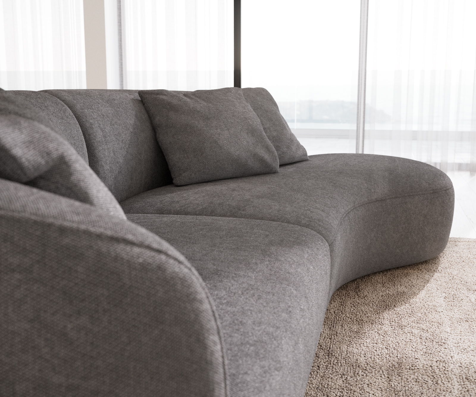 Sofa Mairi 330x160 cm Mikrofaser Grau 5 Sofa Mairi 330x160 cm Mikrofaser Grau 5