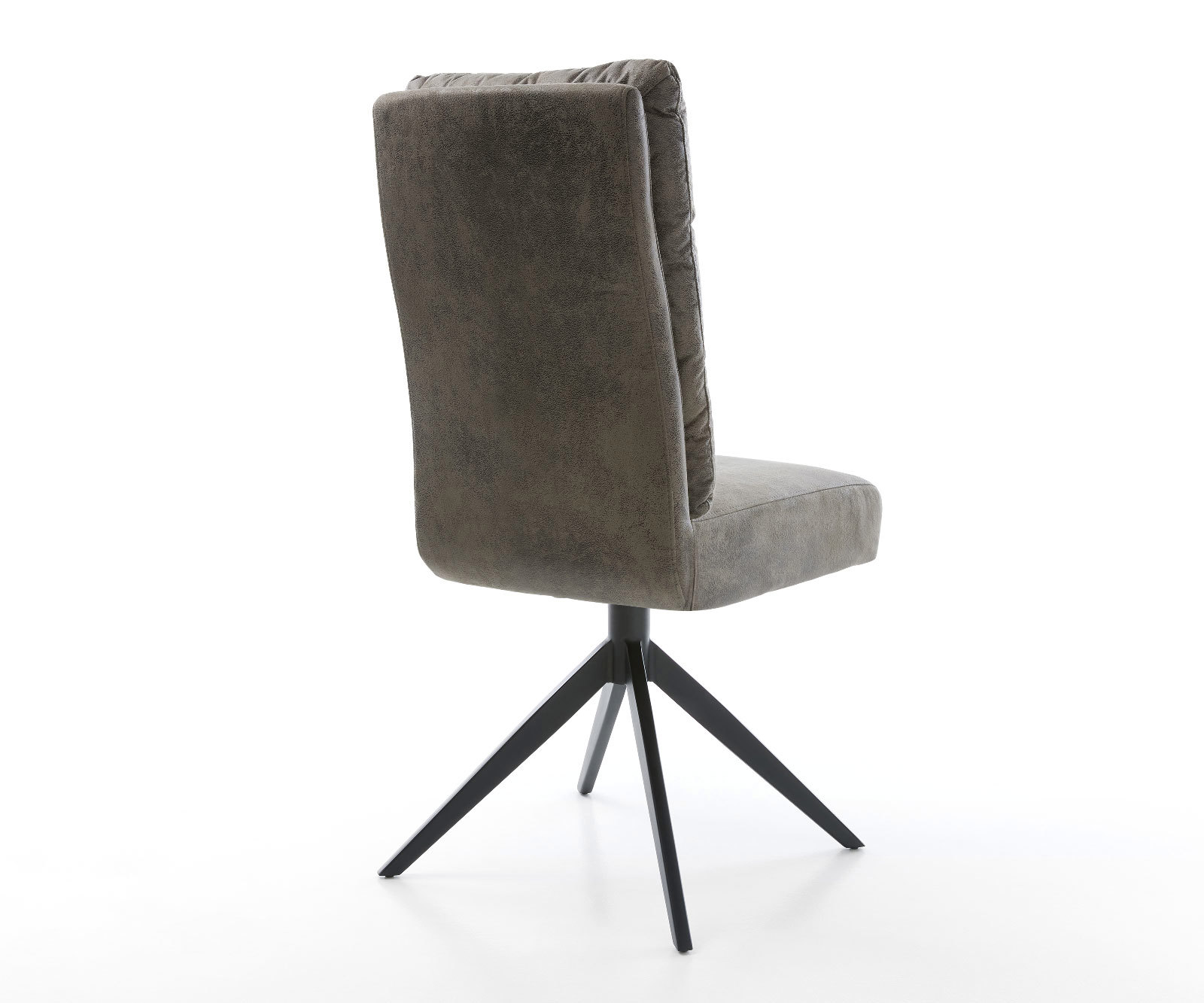 Drehstuhl Pela-Flex Mikrofaser Grau Antik Kreuzgestell breit Schwarz 360° drehbar Wippfunktion Taschenfederkern 4