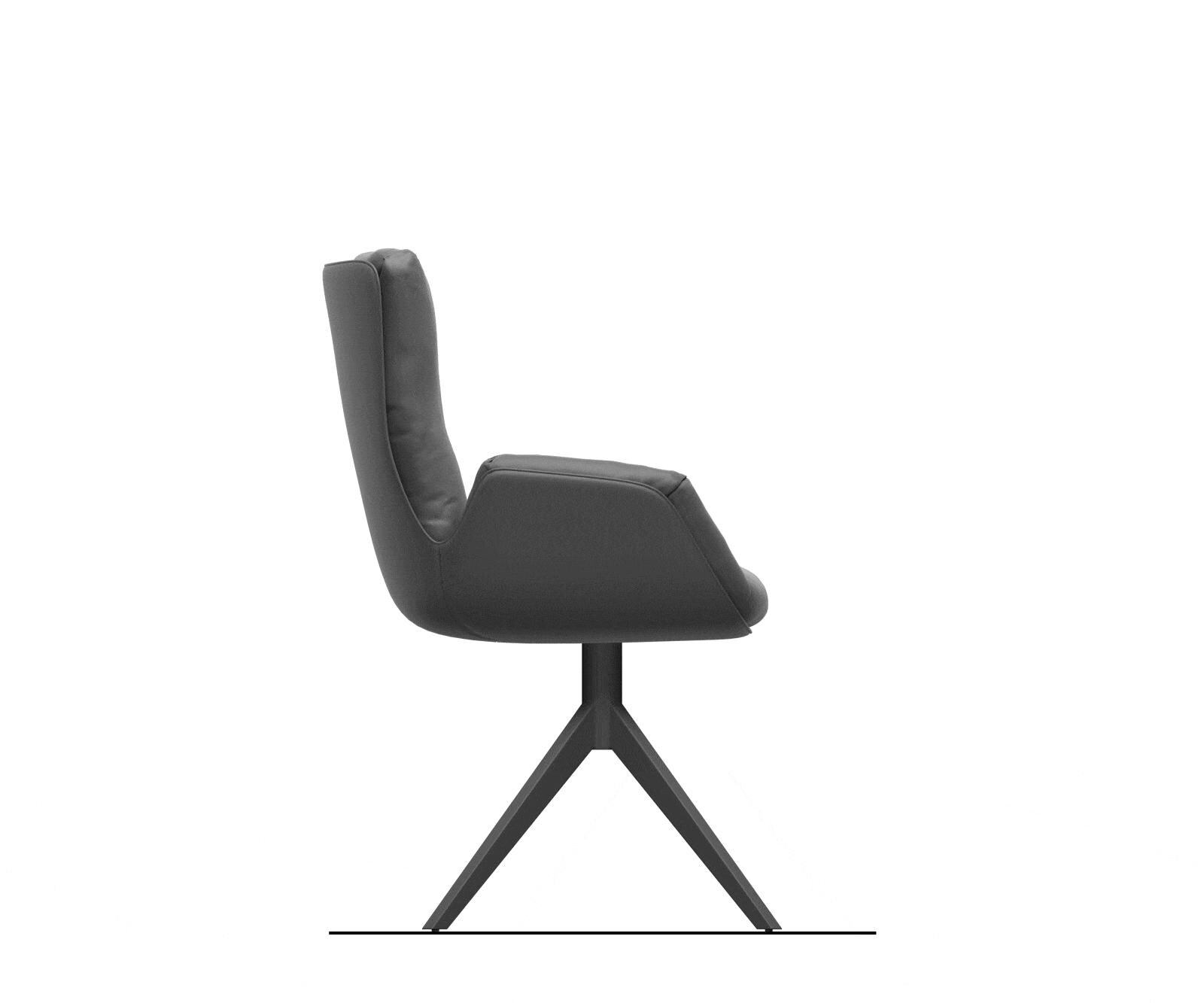Drehstuhl Clea-Flex Bouclé Schlamm Kreuzgestell breit Schwarz 360° drehbar Wippfunktion 7