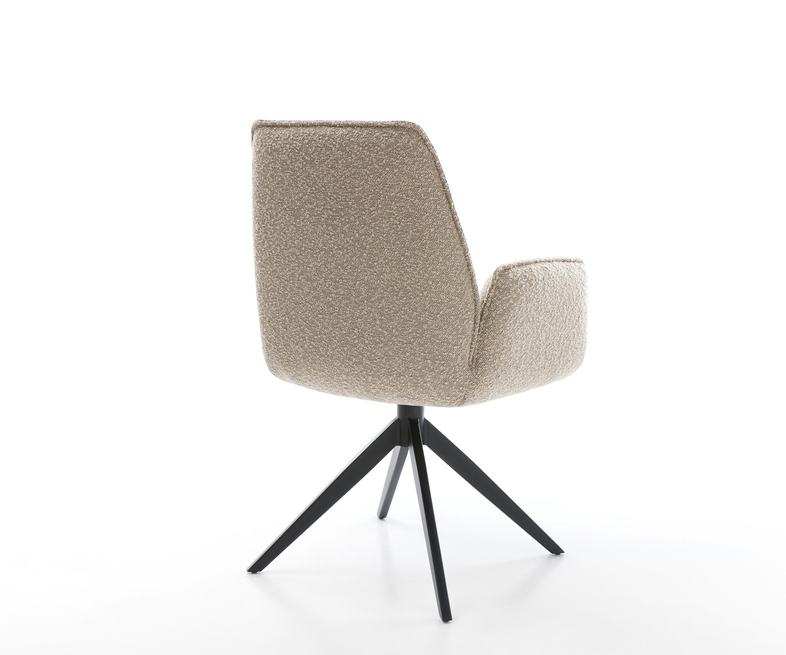 Drehstuhl Zoa-Flex Bouclé Schlamm Kreuzgestell breit Schwarz 360° drehbar Wippfunktion Taschenfederkern 4