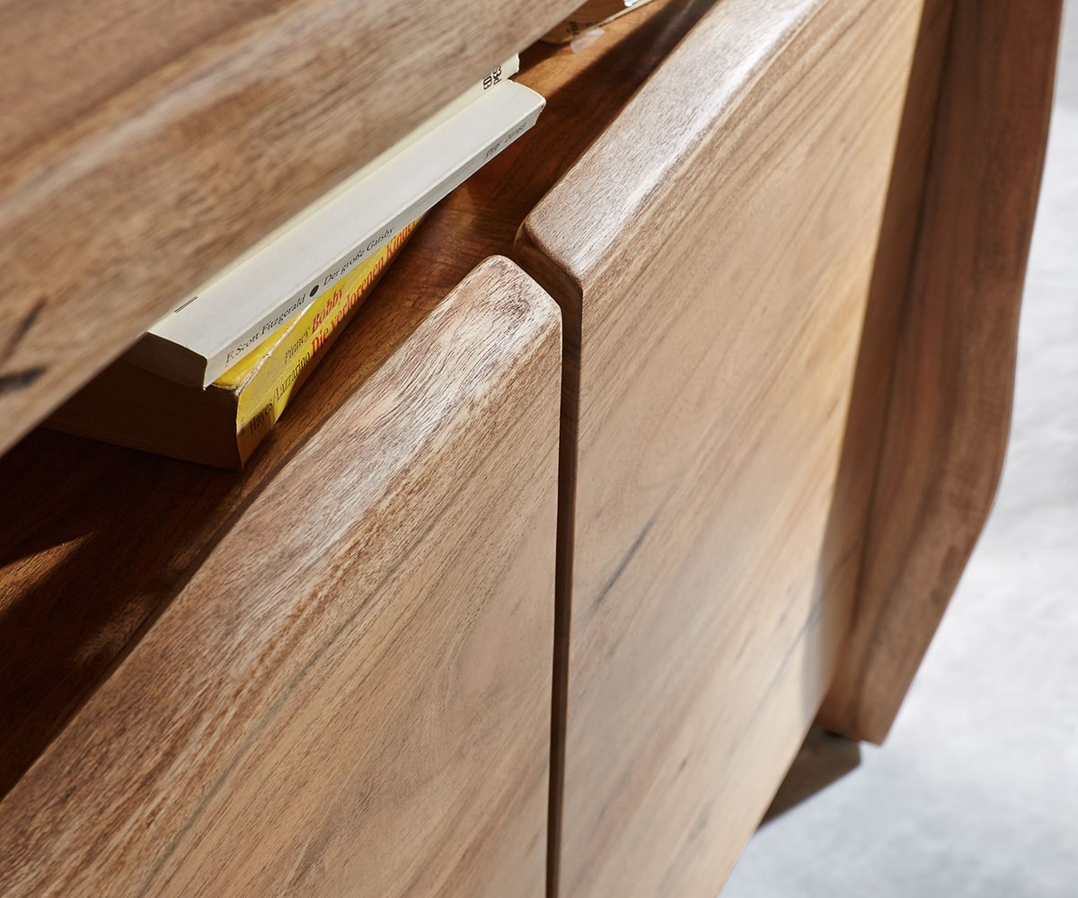 Sideboard Live-Edge 145 cm Akazie Natur 3 Türen 4
