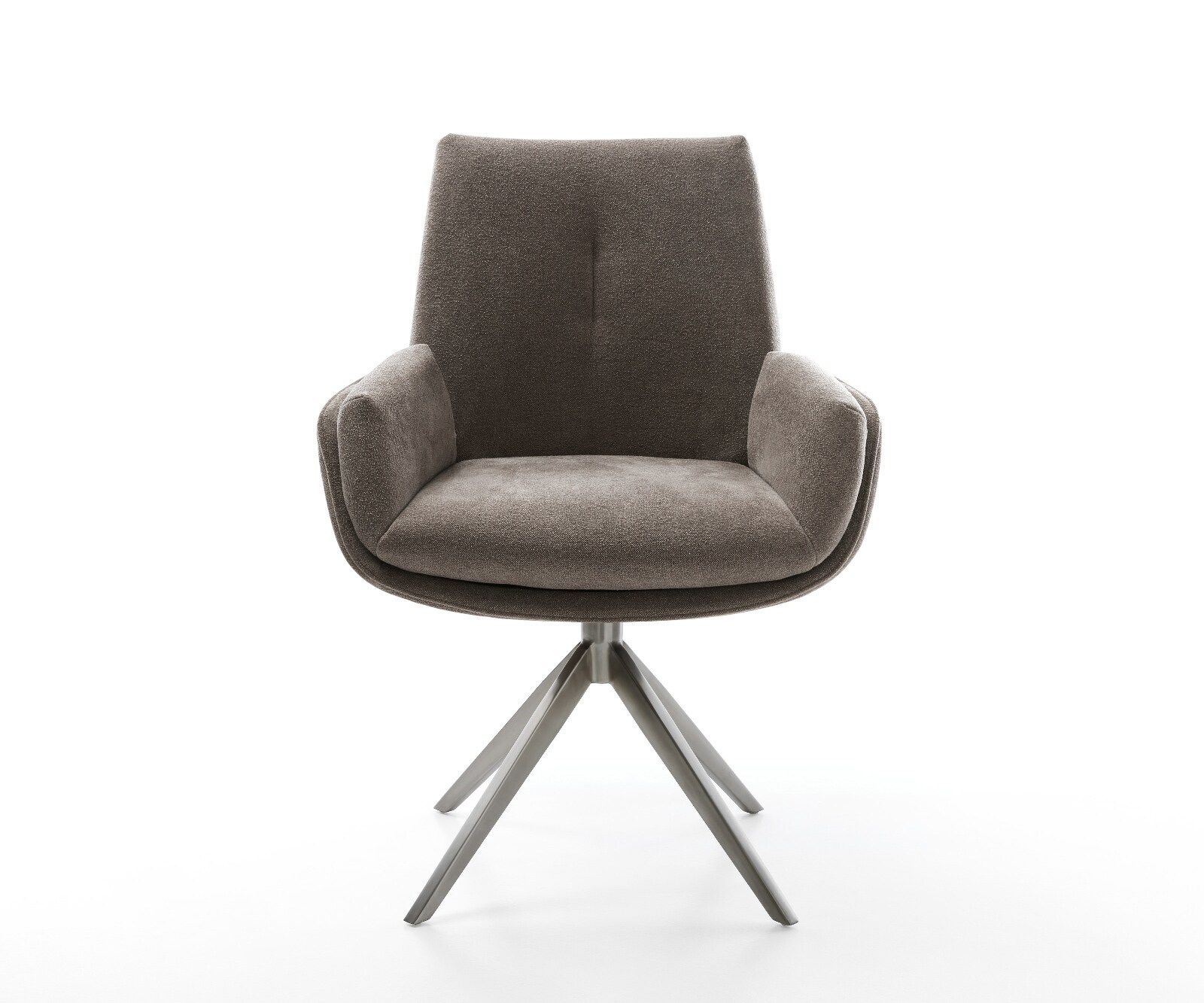 Drehstuhl Clea-Flex Strukturstoff Soft Taupe Kreuzgestell breit Graphit 360° drehbar Wippfunktion 1