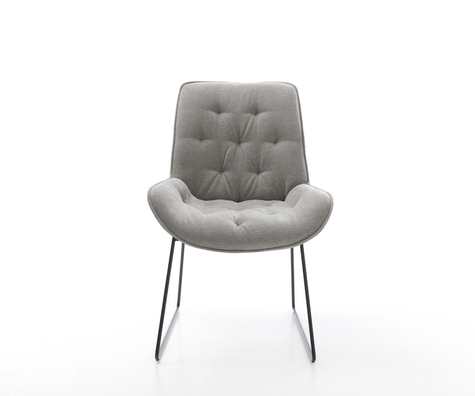 Esszimmerstuhl Taimi-Flex Strukturstoff Soft Grau Kufengestell Schwarz 2