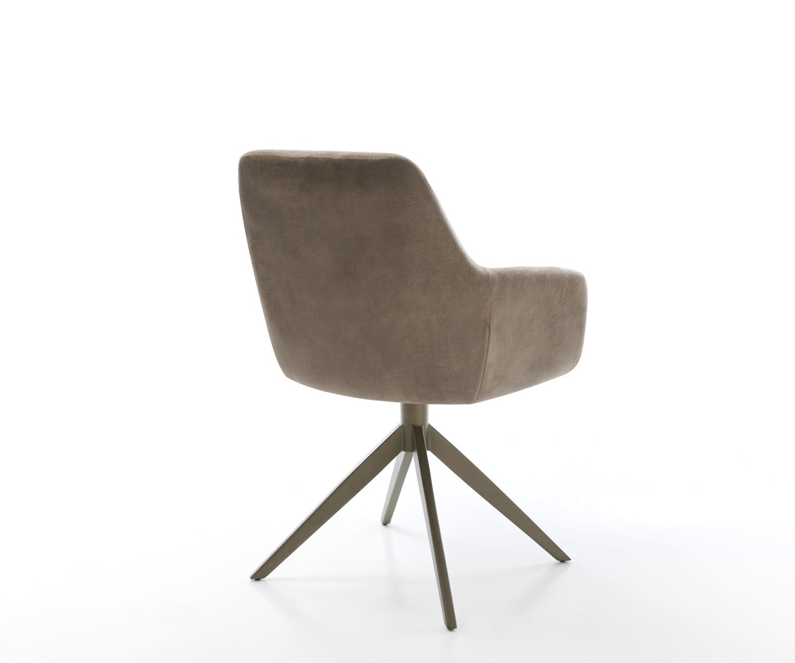 Drehstuhl Pejo-Flex Mikrofaser Taupe Vintage Kreuzgestell breit Effektfinish Titan 360° drehbar Taschenfederkern 4