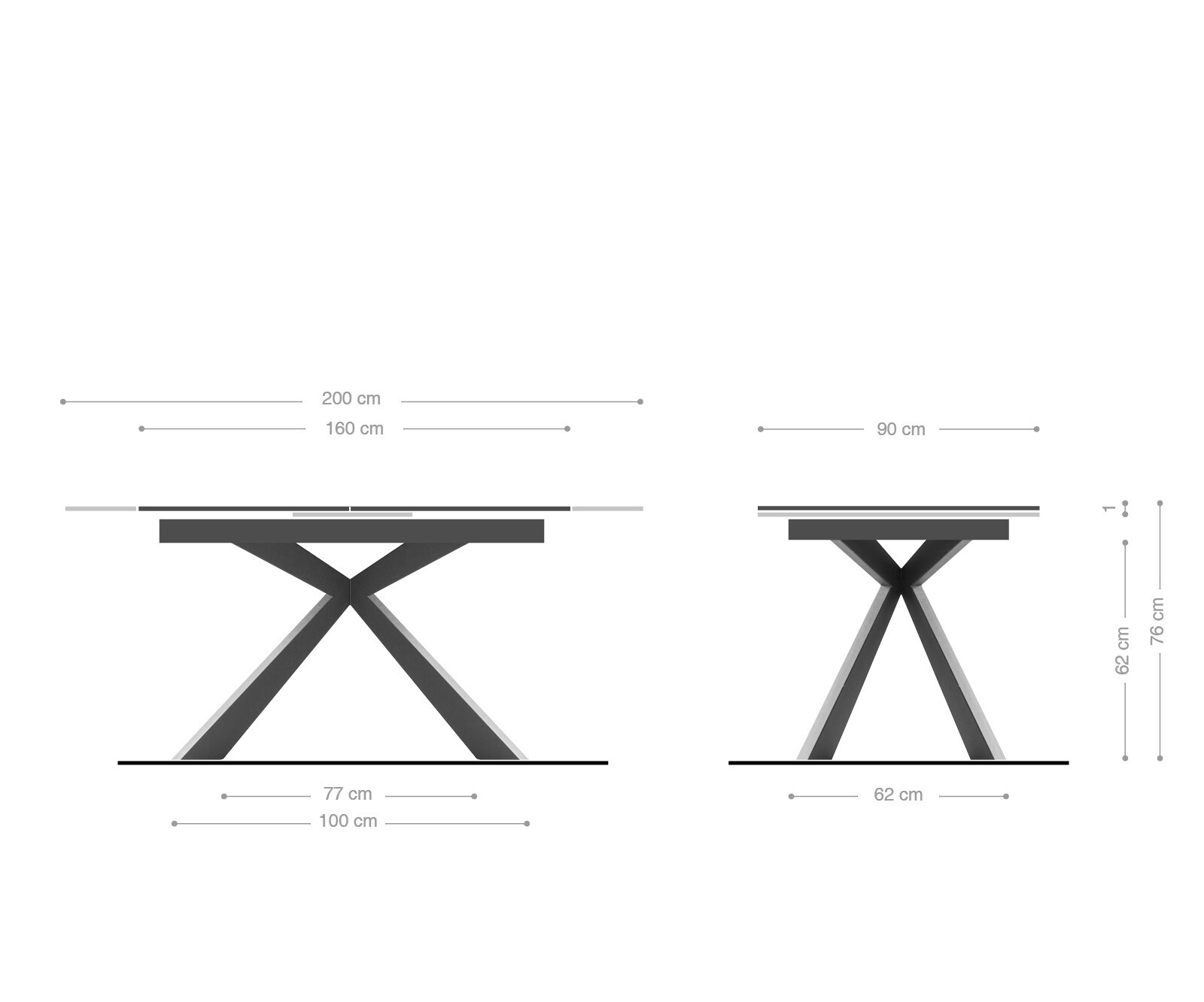Esstisch Daven 160/200x90 cm Keramik Braun Edelstahl ausziehbar 8