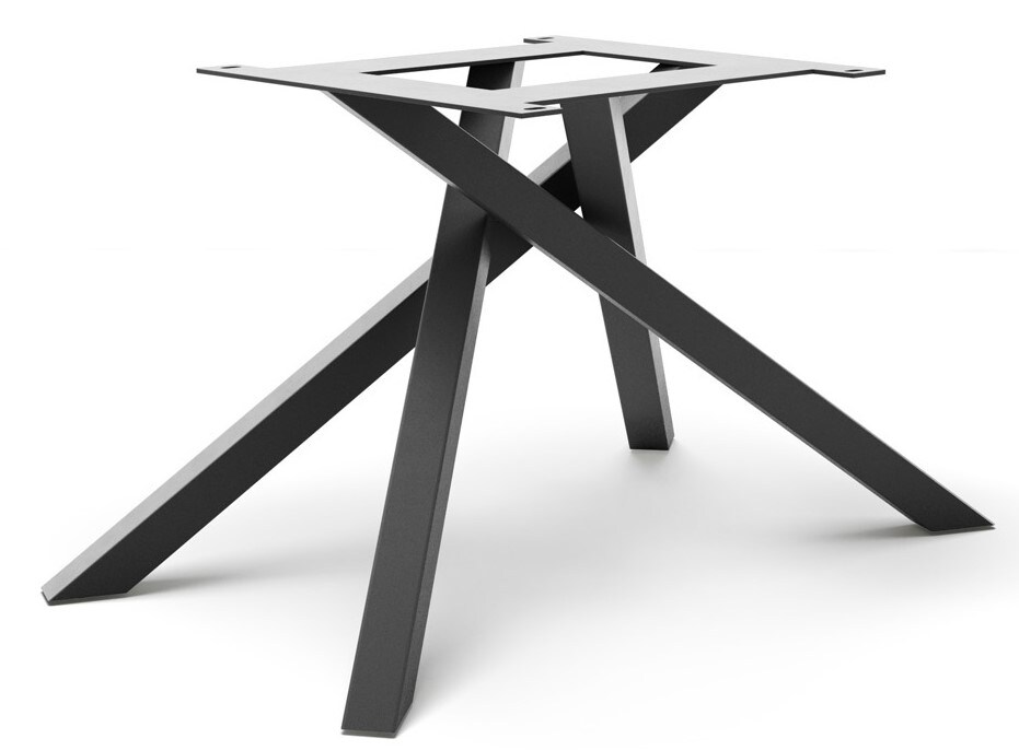 Kreuzgestell Rechteck Metall Effektfinish Titan für Tischplatten ab 200 cm 3