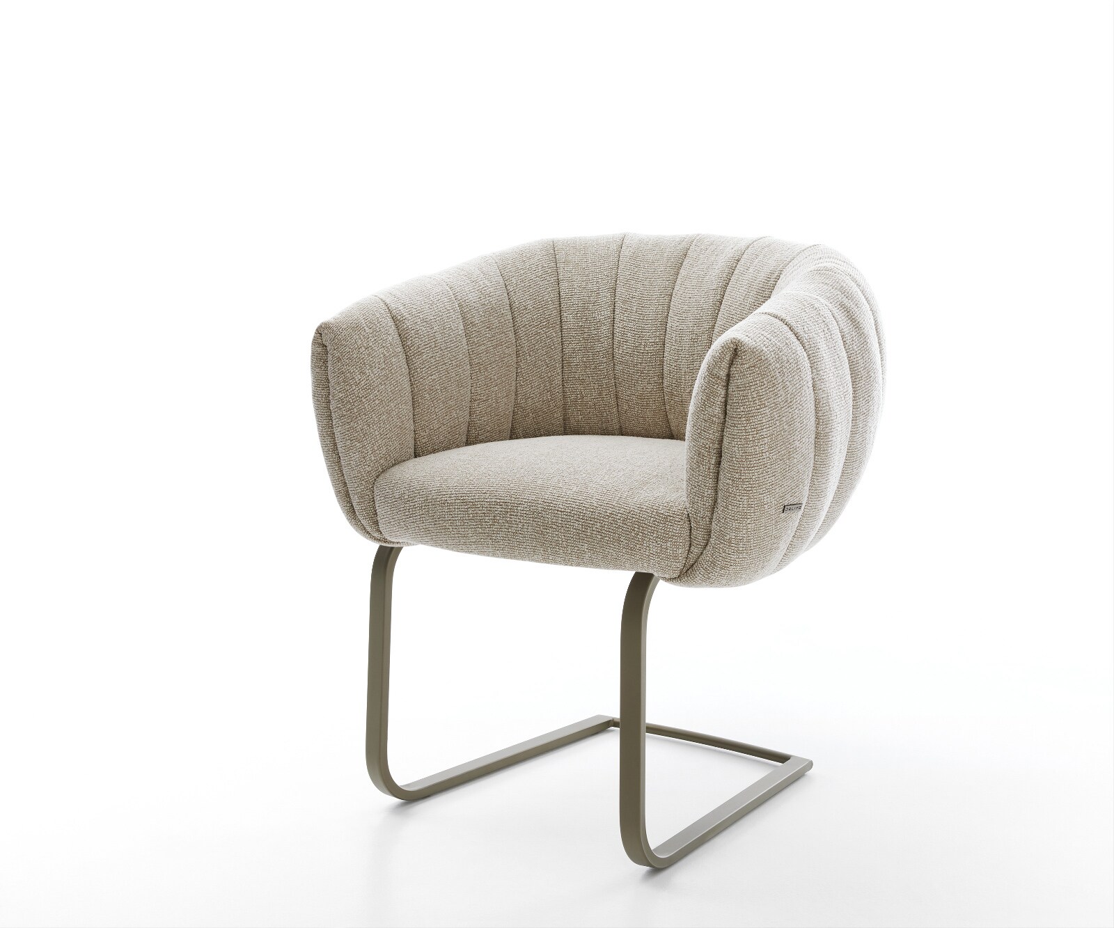 Freischwinger Jada-Flex Webstoff Soft Beige Freischwinger flach Effektfinish Titan Taschenfederkern 1