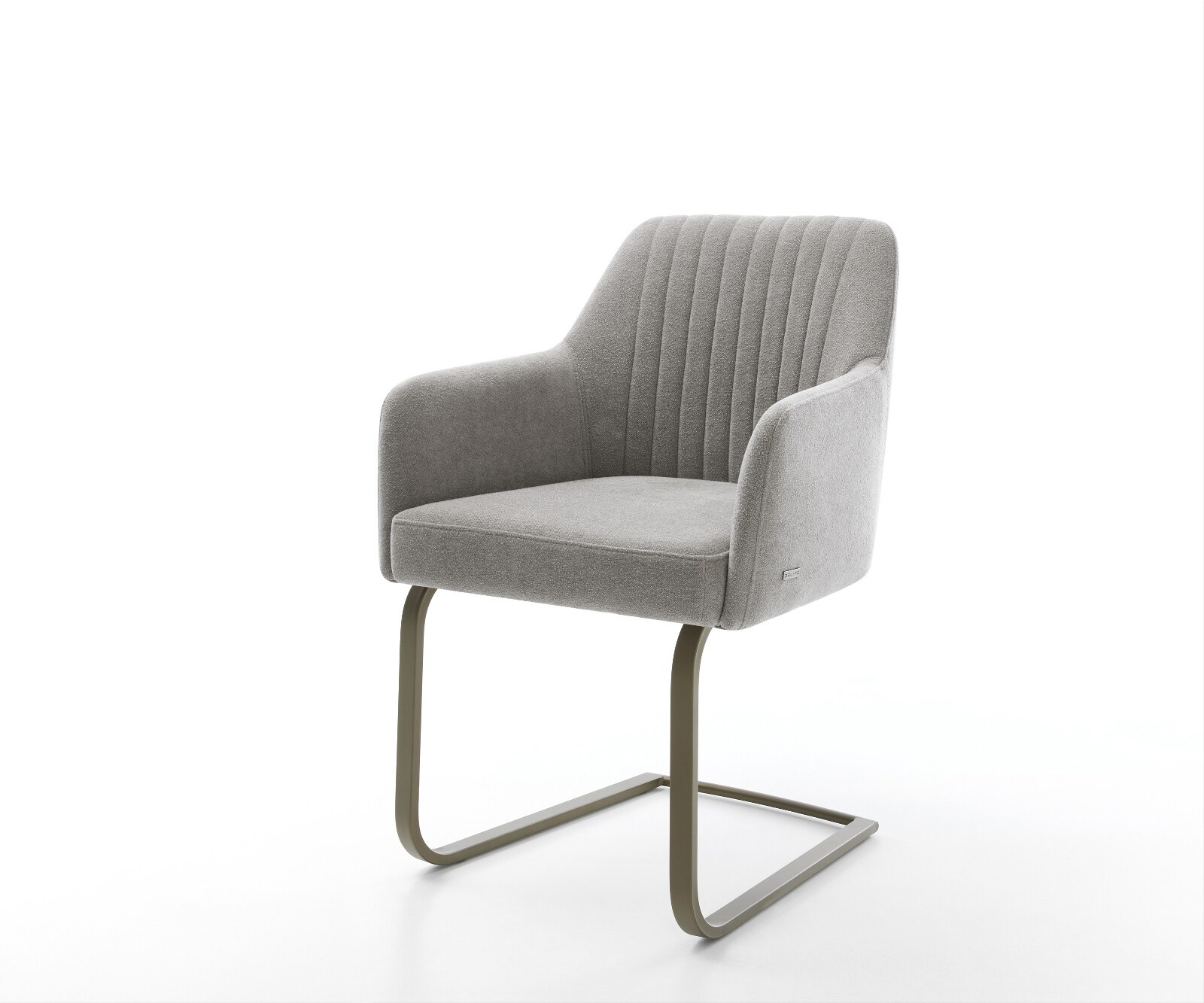 DELIFE Freischwinger Greg-Flex Strukturstoff Soft Grau Freischwinger flach Effektfinish Titan Taschenfederkern