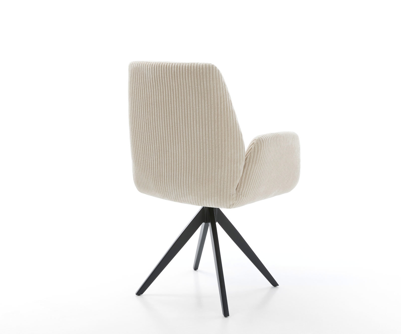 Esszimmerstuhl Zoa-Flex Cord Beige Kreuzgestell kantig Schwarz Taschenfederkern 5