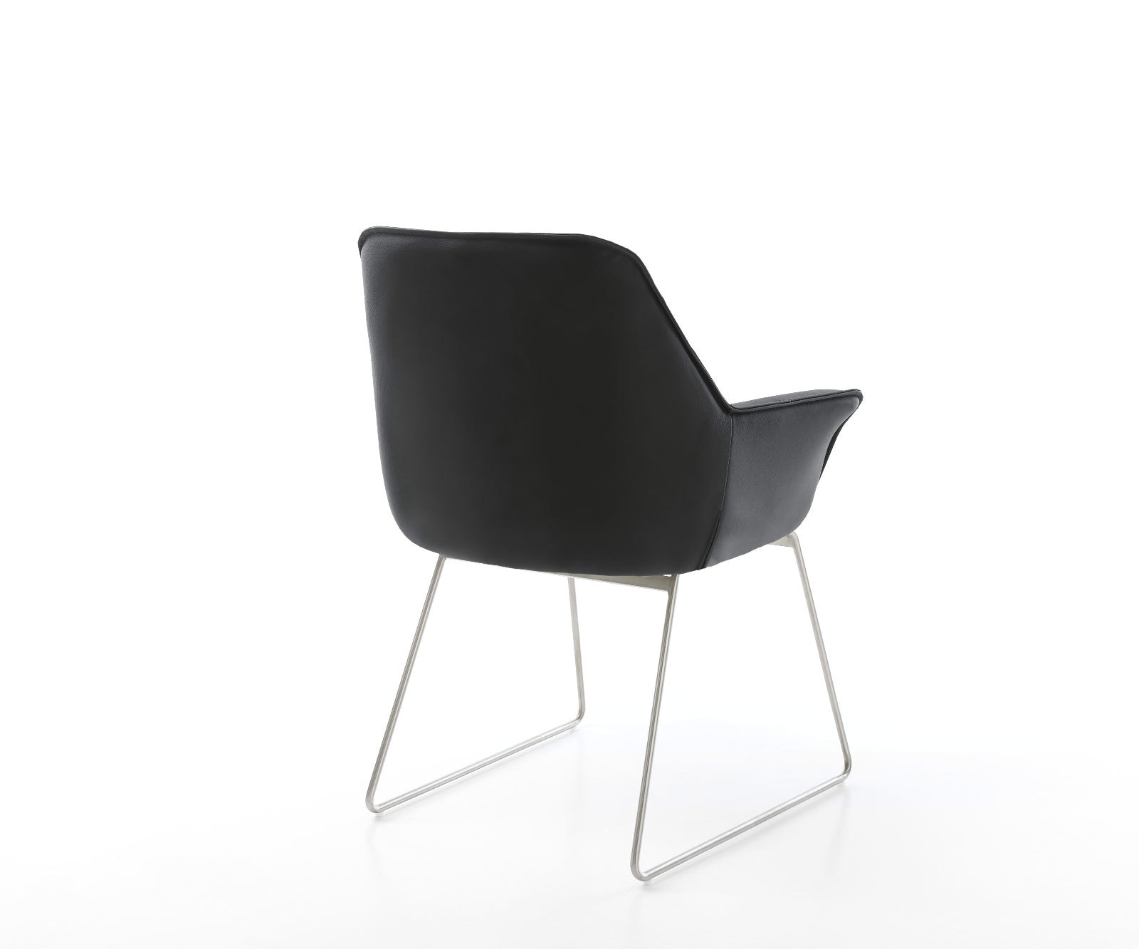 Esszimmerstuhl Kaira-Flex Echt-Leder Schwarz Kufengestell Edelstahl 4 Esszimmerstuhl Kaira-Flex Echt-Leder Schwarz Kufengestell Edelstahl 4