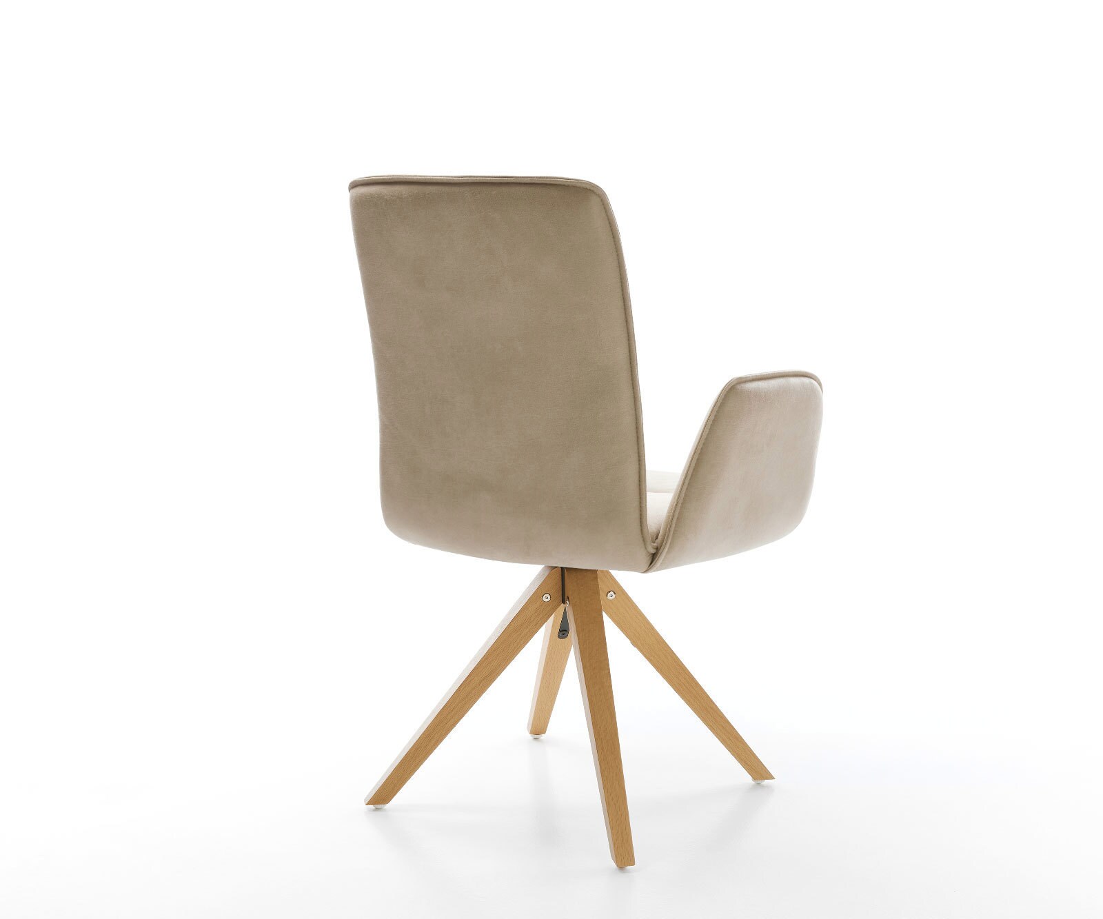 Esszimmerstuhl Vinja-Flex Mikrofaser Beige Vintage Holzgestell kantig Natur 4