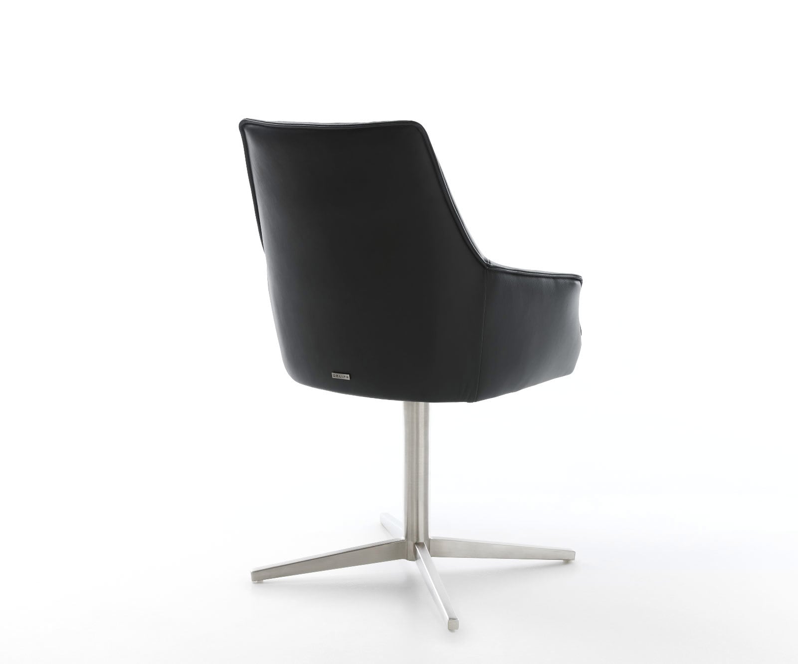 Drehstuhl Alja-Flex mit Armlehnen Echt-Leder Schwarz Fußkreuz Edelstahl 360° drehbar Taschenfederkern 4 Drehstuhl Alja-Flex mit Armlehnen Echt-Leder Schwarz Fußkreuz Edelstahl 360° drehbar Taschenfederkern 4