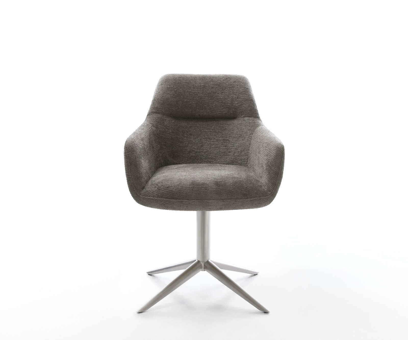 Drehstuhl Pejo-Flex Bouclé Soft Schlamm Fußkreuz Edelstahl 360° drehbar Wippfunktion Taschenfederkern 1
