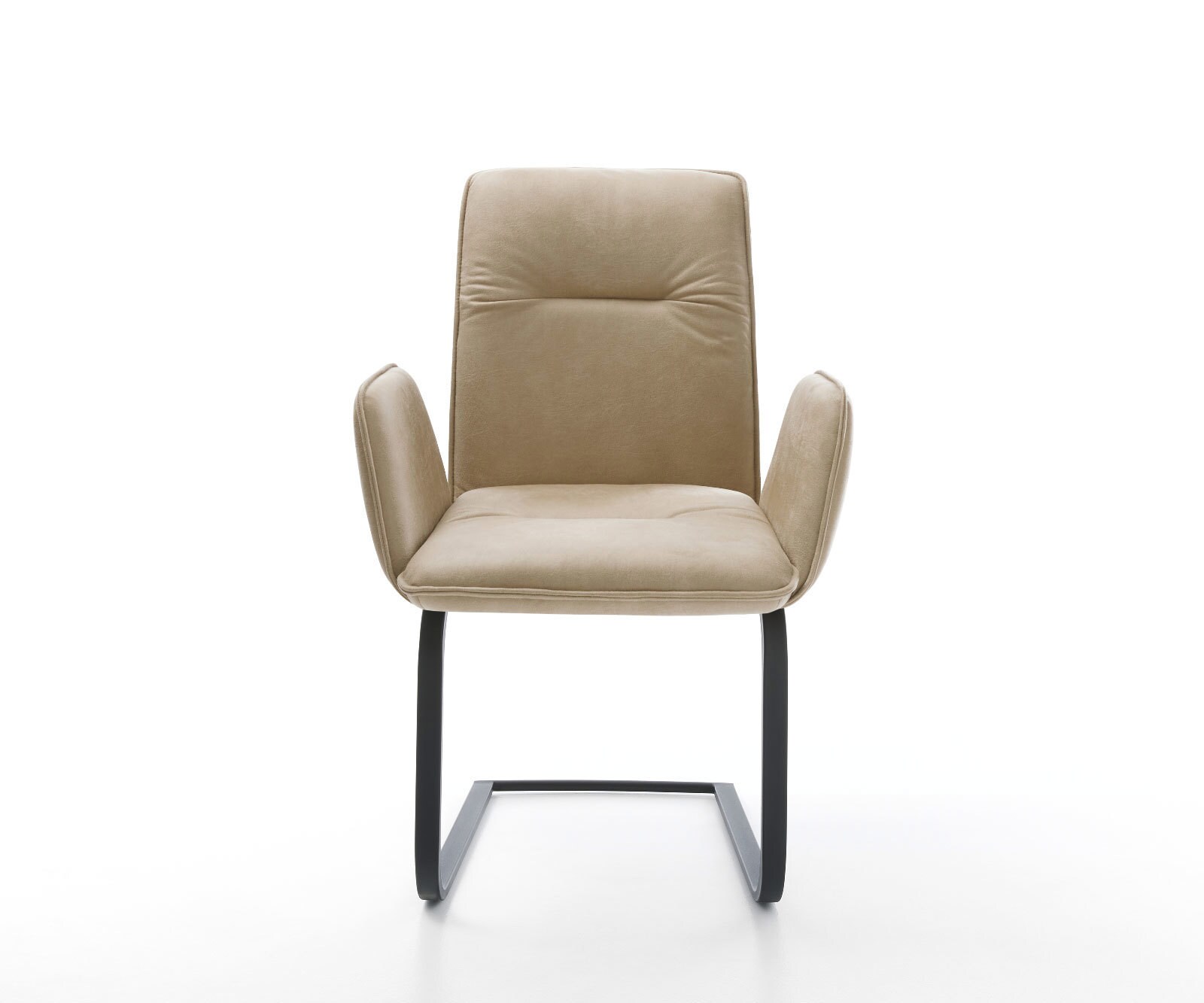 Freischwinger Vinja-Flex Mikrofaser Beige Vintage Freischwinger flach Schwarz 1