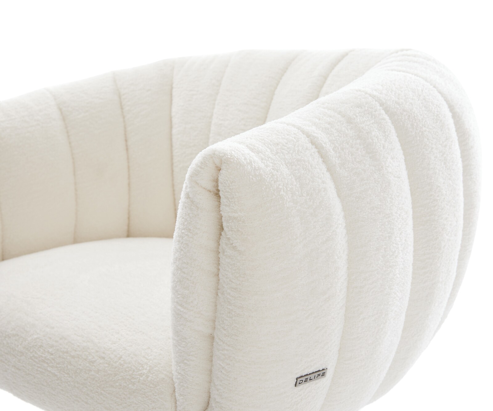 Drehstuhl Jada-Flex Bouclé Soft Beige Kreuzgestell breit Effektfinish Titan 360° drehbar Wippfunktion Taschenfederkern 4