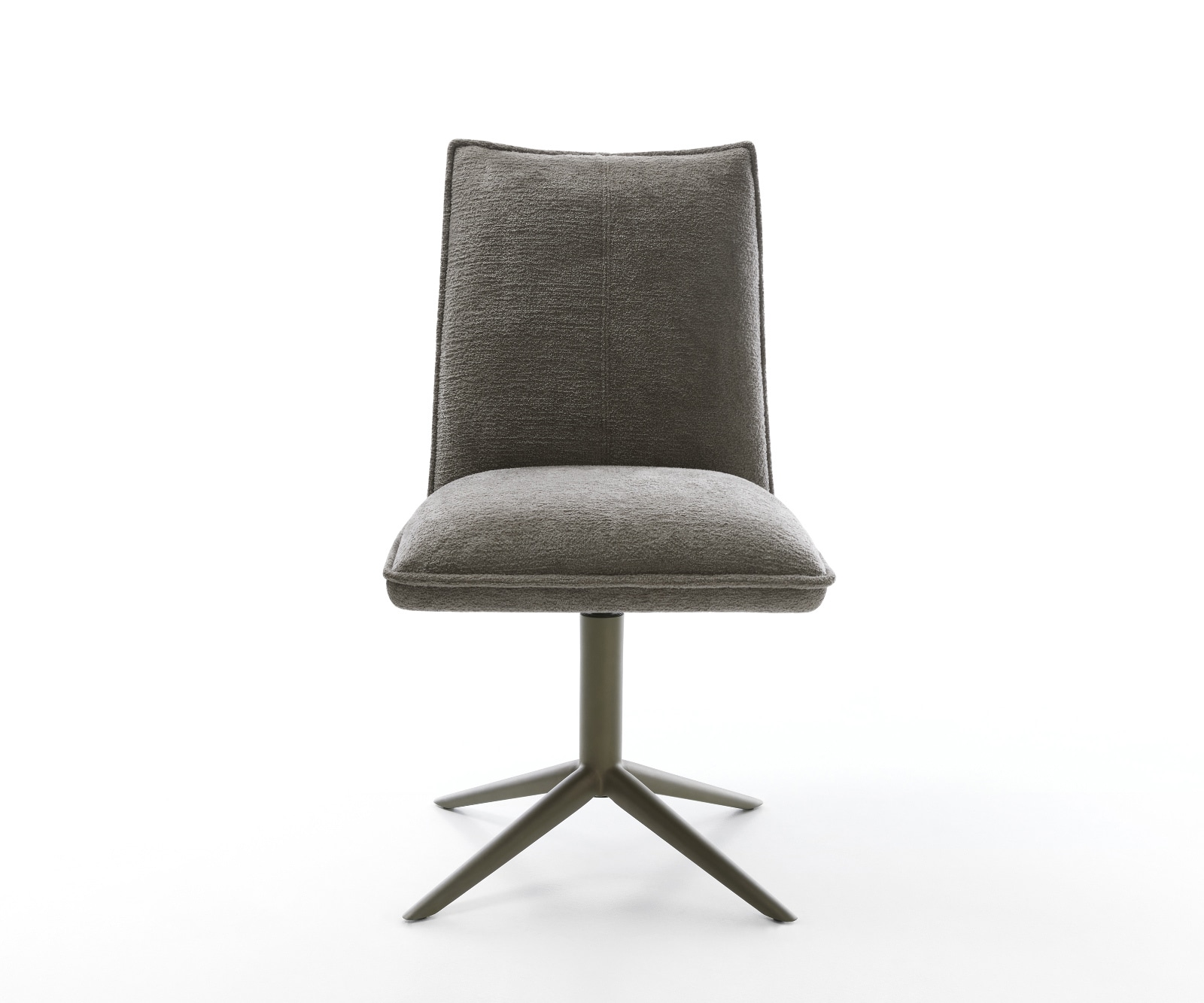 Drehstuhl Lelio-Flex Bouclé Soft Schlamm Fußkreuz Effektfinish Titan 360° drehbar Wippfunktion Taschenfederkern 1