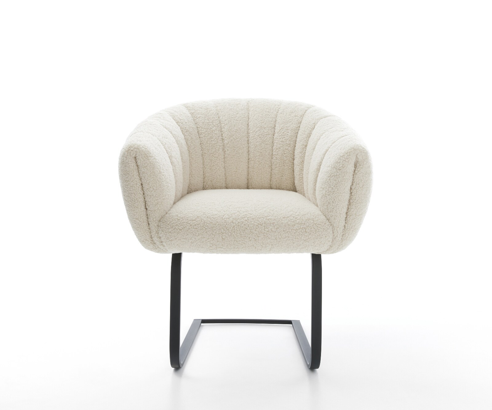 Freischwinger Jada-Flex Teddystoff Beige Freischwinger flach Schwarz Taschenfederkern 1