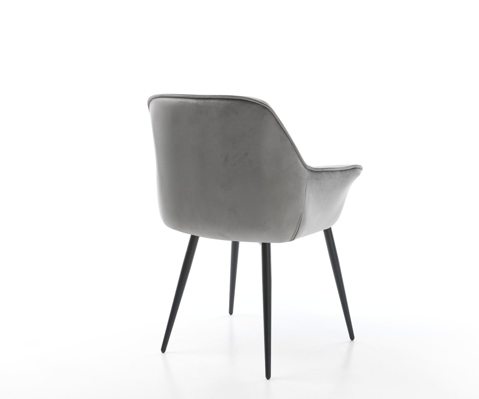 Esszimmerstuhl Keila-Flex mit Armlehnen Samt Grau 4-Fuß konisch Schwarz 5 Esszimmerstuhl Keila-Flex mit Armlehnen Samt Grau 4-Fuß konisch Schwarz 5