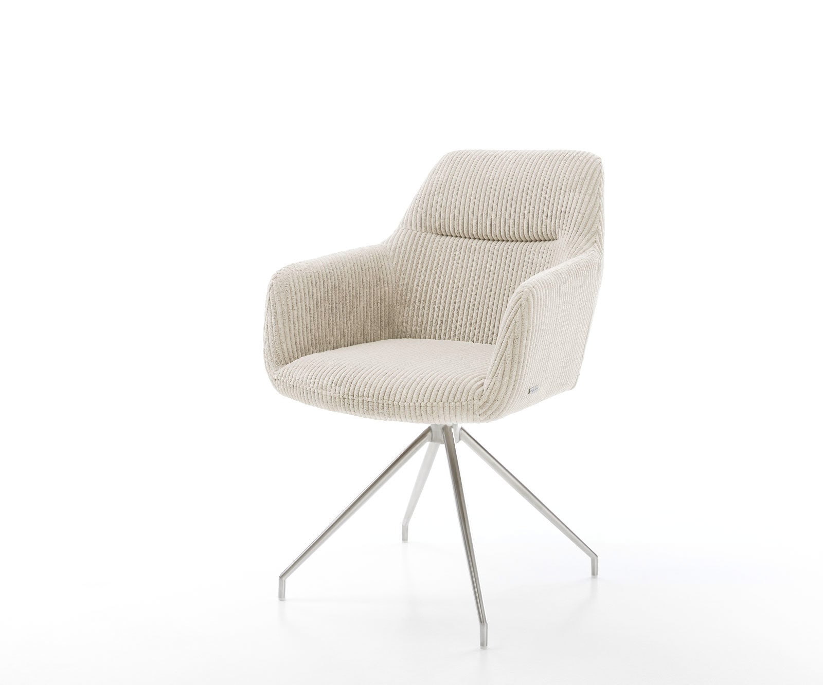 Esszimmerstuhl Pejo-Flex Cord Beige Kreuzgestell konisch Edelstahl Taschenfederkern Esszimmerstuhl Pejo-Flex Cord Beige Kreuzgestell konisch Edelstahl Taschenfederkern