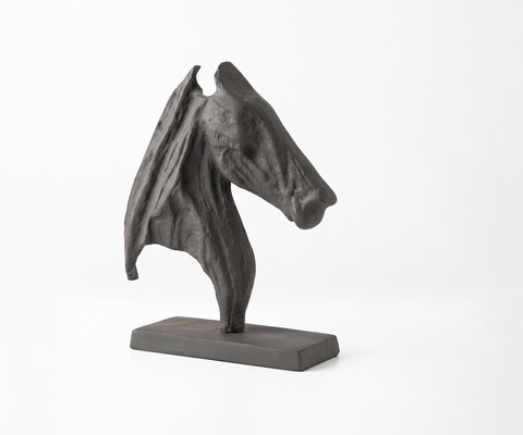 Figur Cavallo B31 x T11 x H37 cm Aluminium Basalt Handgemacht