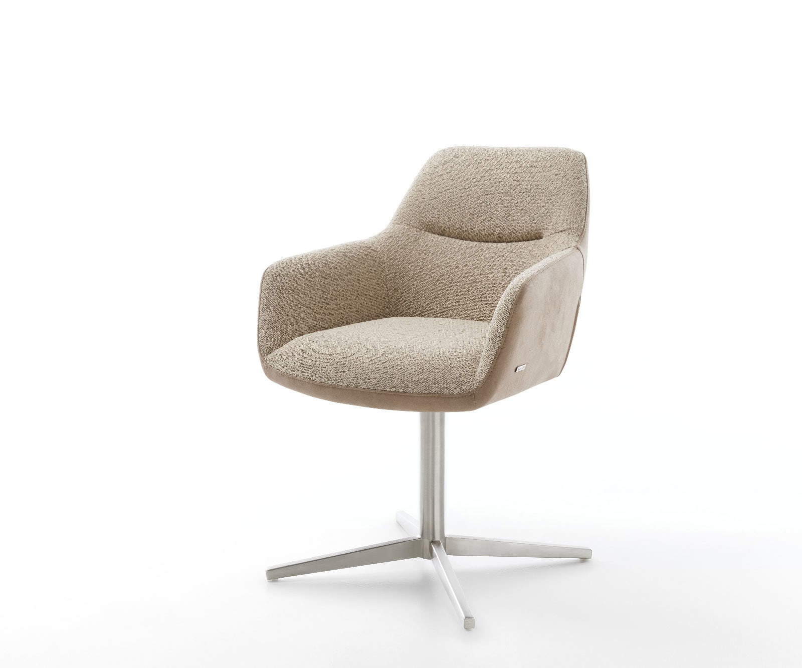 Drehstuhl Pejo-Flex Materialmix Schlamm Fußkreuz Edelstahl 360° drehbar Taschenfederkern Drehstuhl Pejo-Flex Materialmix Schlamm Fußkreuz Edelstahl 360° drehbar Taschenfederkern