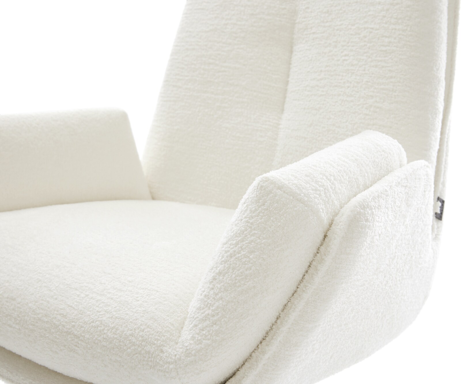 Drehstuhl Clea-Flex Bouclé Soft Beige Fußkreuz Schwarz 360° drehbar Wippfunktion 4