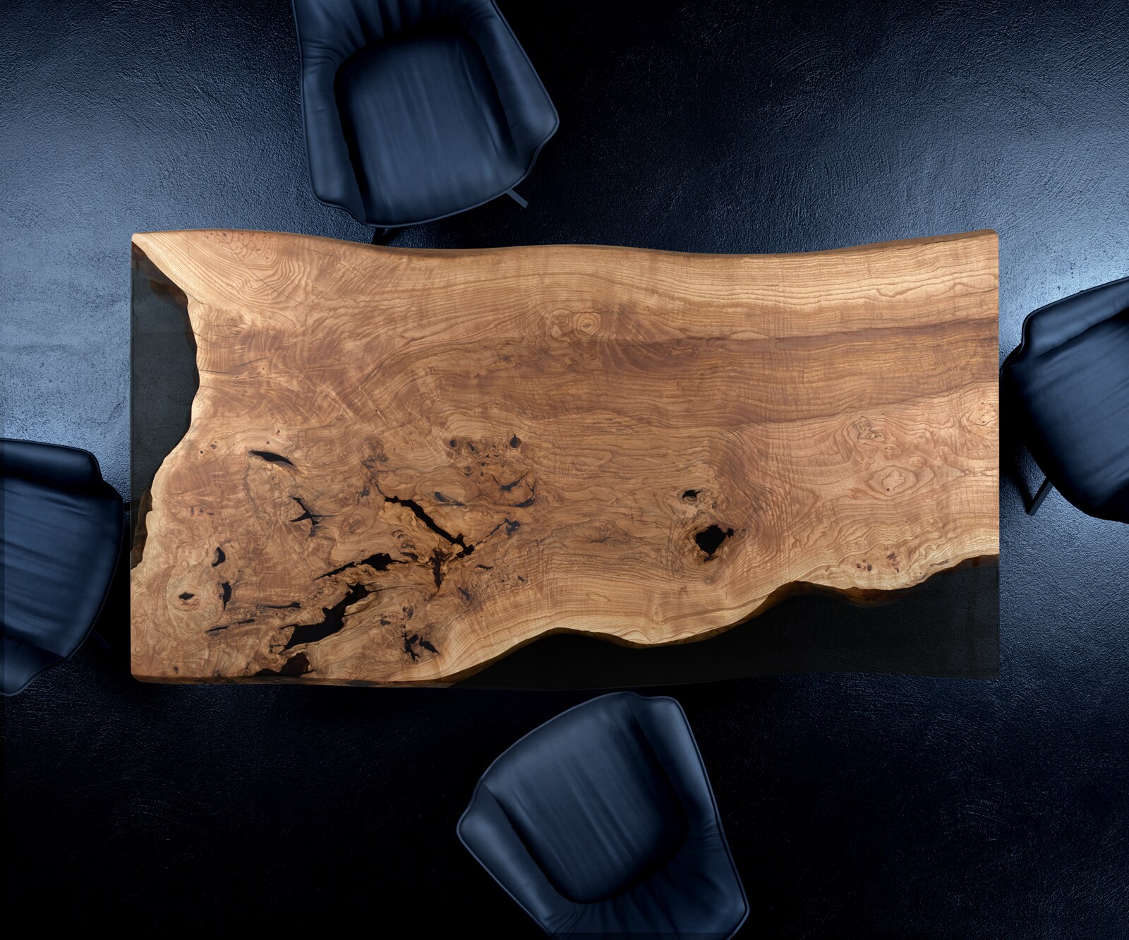 Tischplatte Esche Natur 200 cm Epoxid Unikat Nr. 34334 1