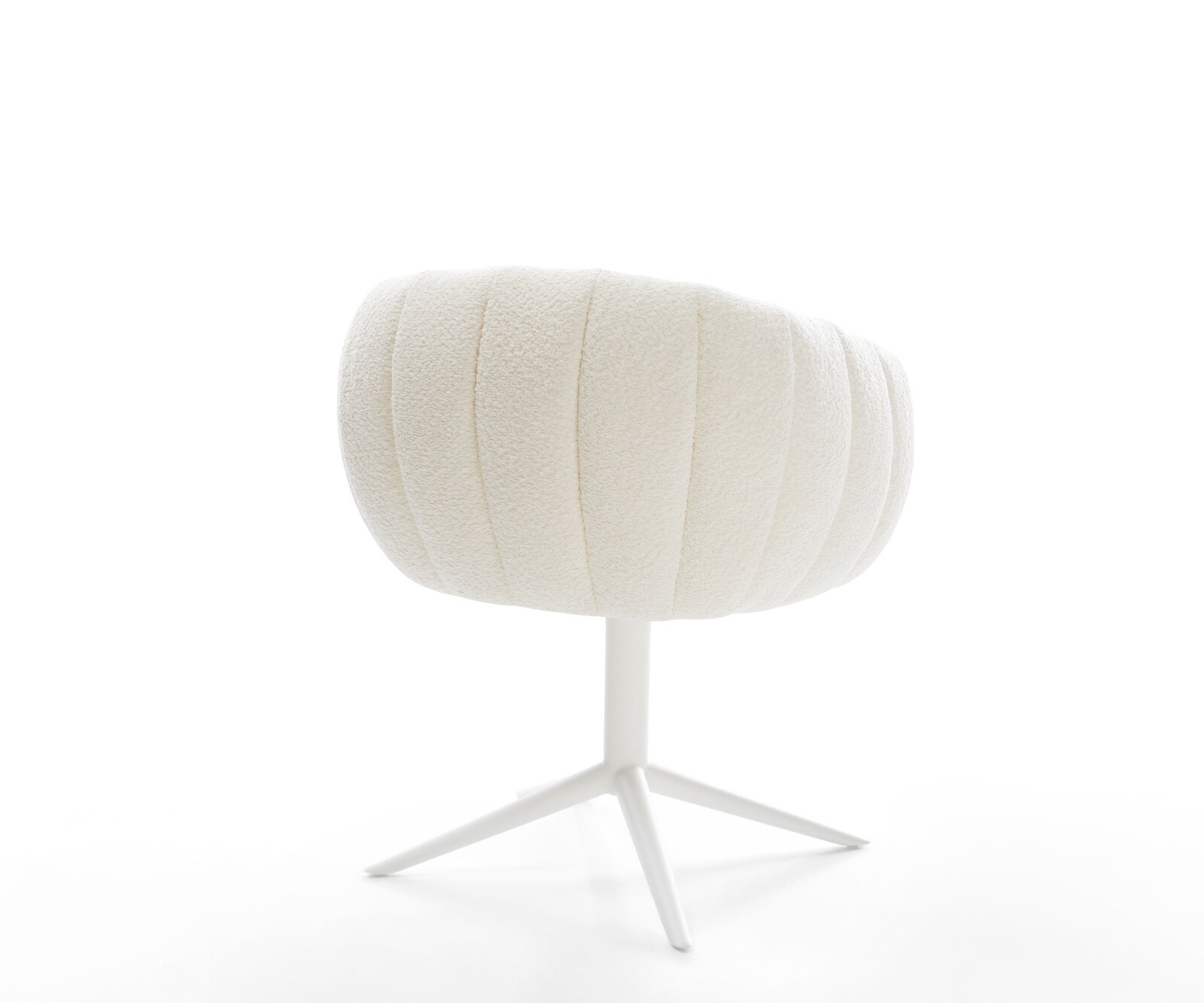 Drehstuhl Jada-Flex Bouclé Weiß Fußkreuz Weiß 360° drehbar Wippfunktion Taschenfederkern 5