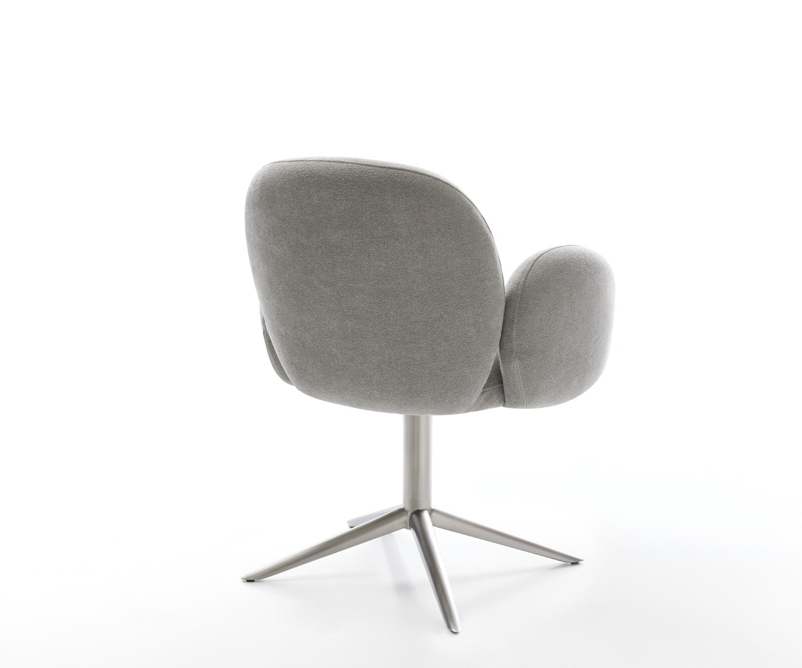 Drehstuhl Nube-Flex mit Armlehnen Strukturstoff Soft Grau Fußkreuz Edelstahl 360° drehbar Wippfunktion Taschenfederkern 4