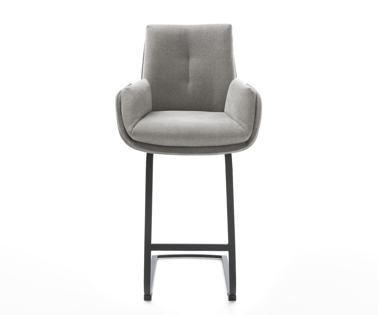 Barstuhl Clea-Flex Strukturstoff Soft Grau Freischwinger Flach Metall 2