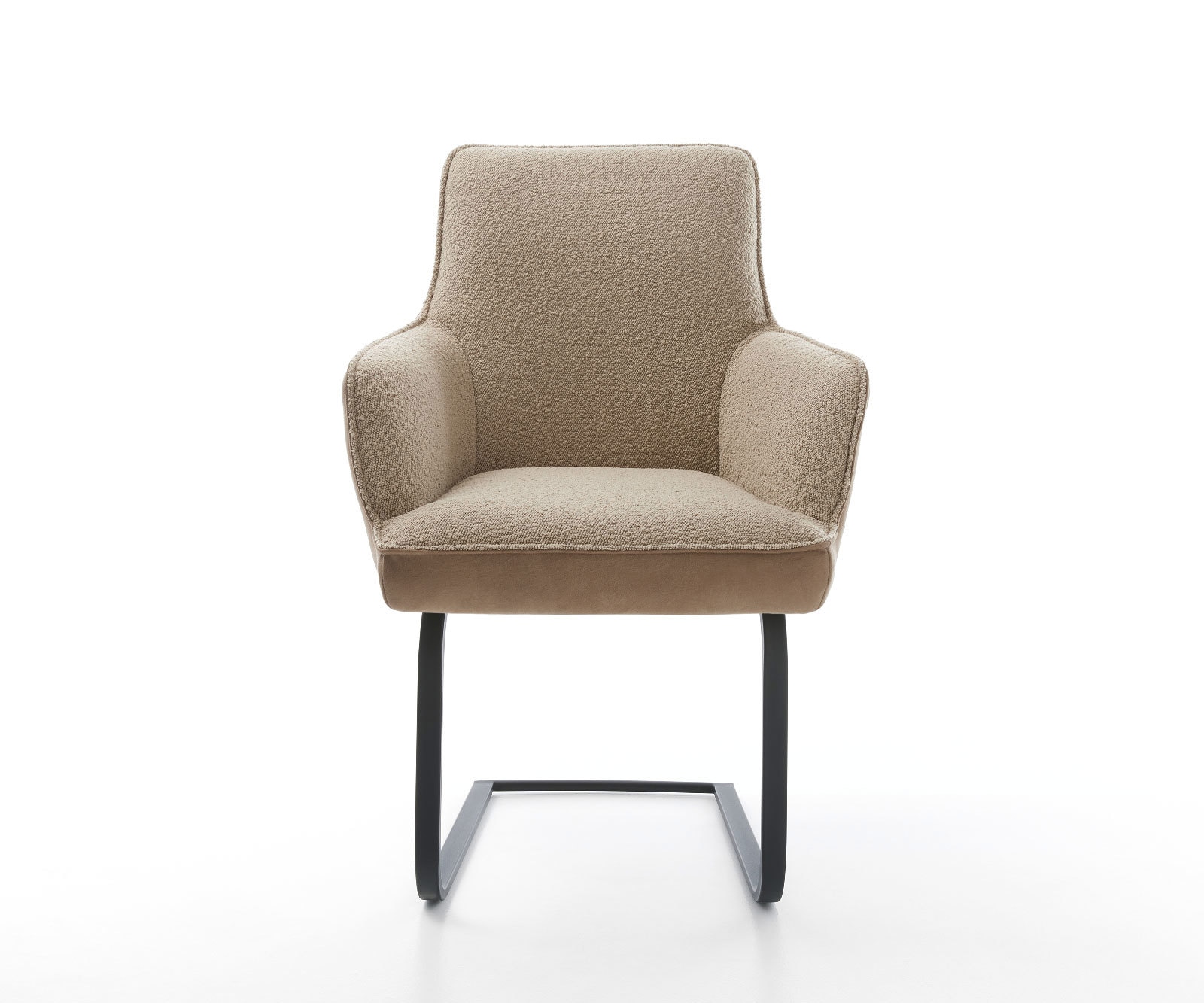 Freischwinger Heira-Flex mit Armlehnen Materialmix Schlamm Freischwinger flach Schwarz Taschenfederkern 2