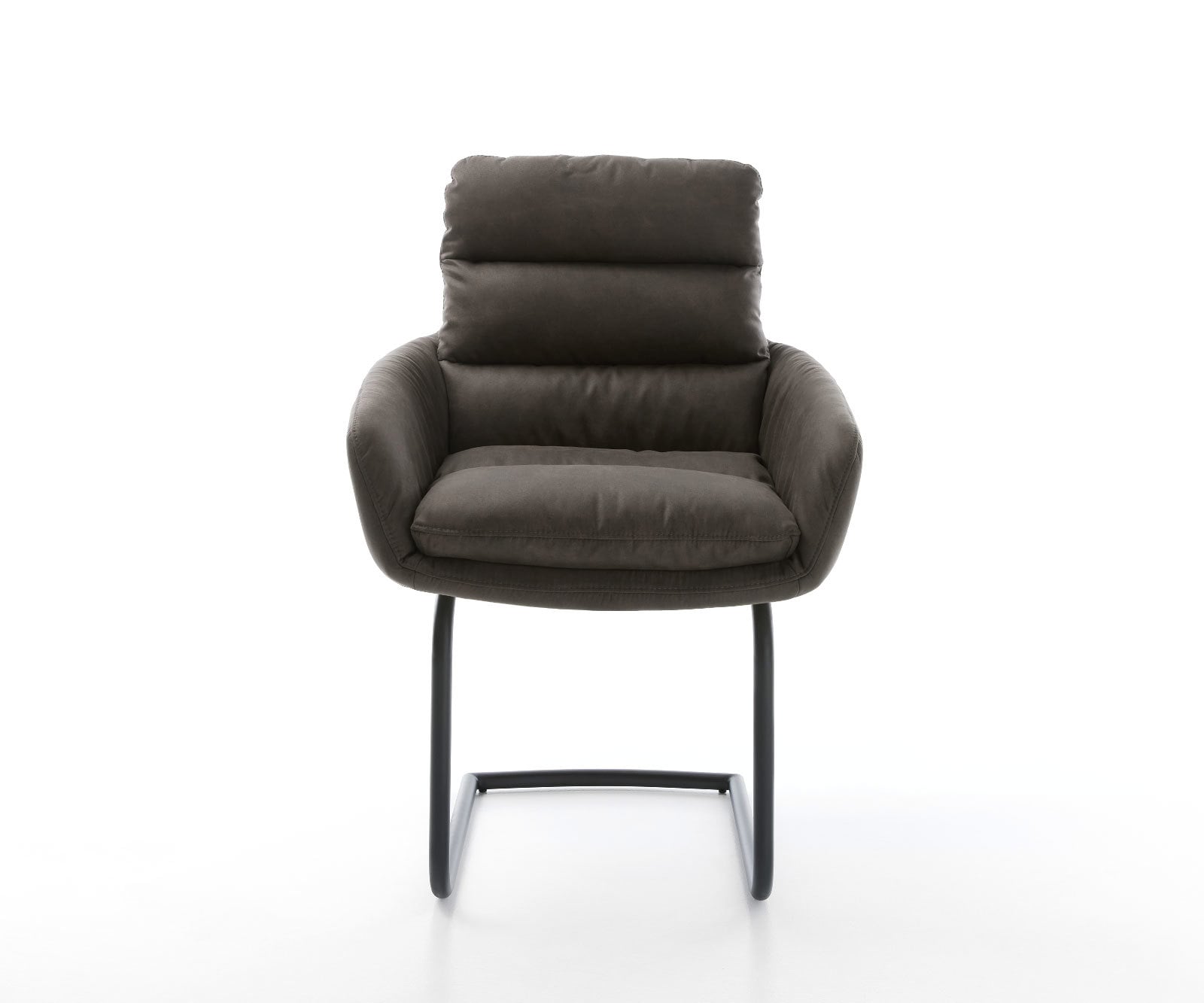 Freischwinger Abelia-Flex mit Armlehnen Mikrofaser Anthrazit Vintage Freischwinger rund Schwarz 1