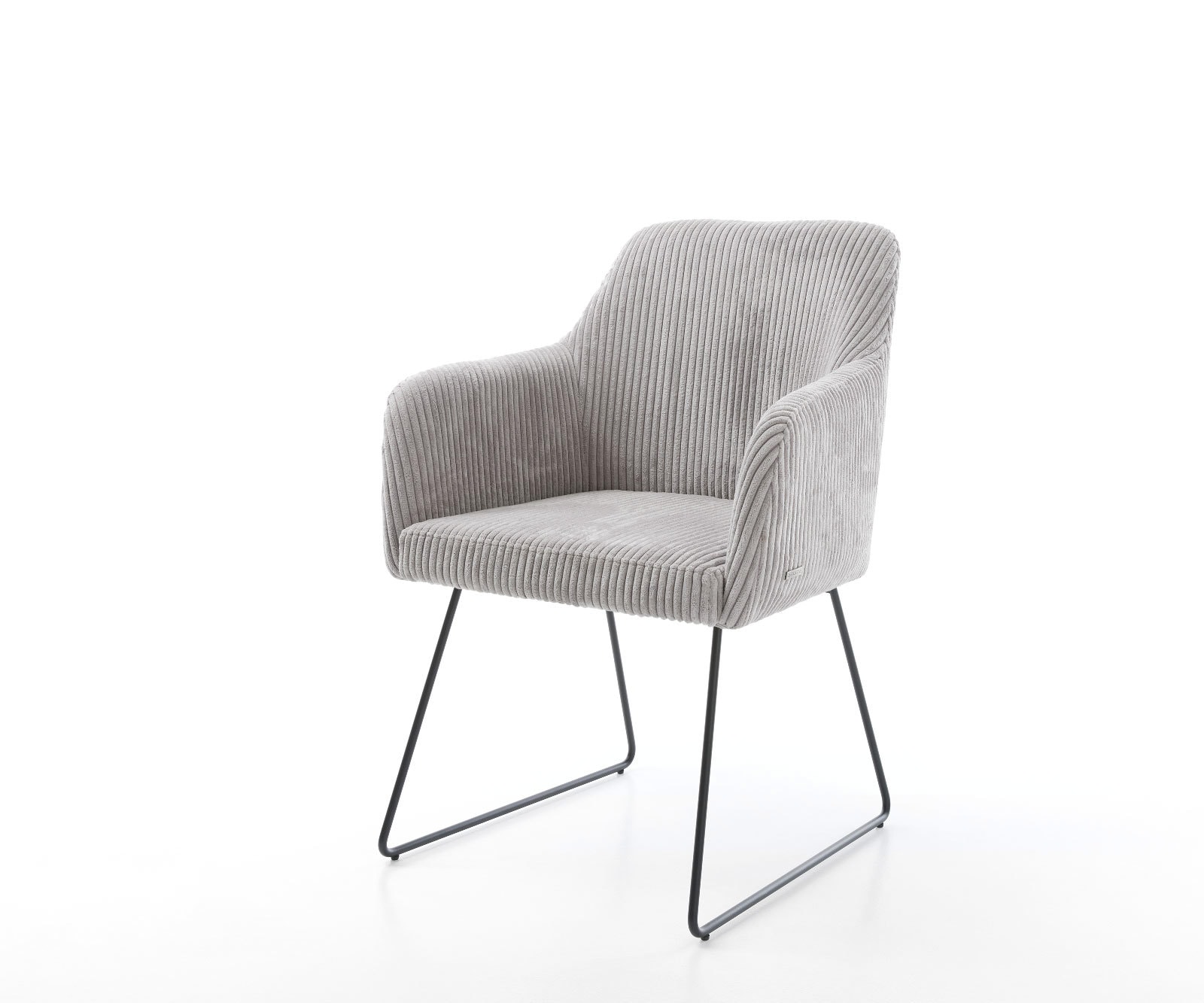 Esszimmerstuhl Greg-Flex Cord Silbergrau Kufengestell Schwarz Taschenfederkern Esszimmerstuhl Greg-Flex Cord Silbergrau Kufengestell Schwarz Taschenfederkern