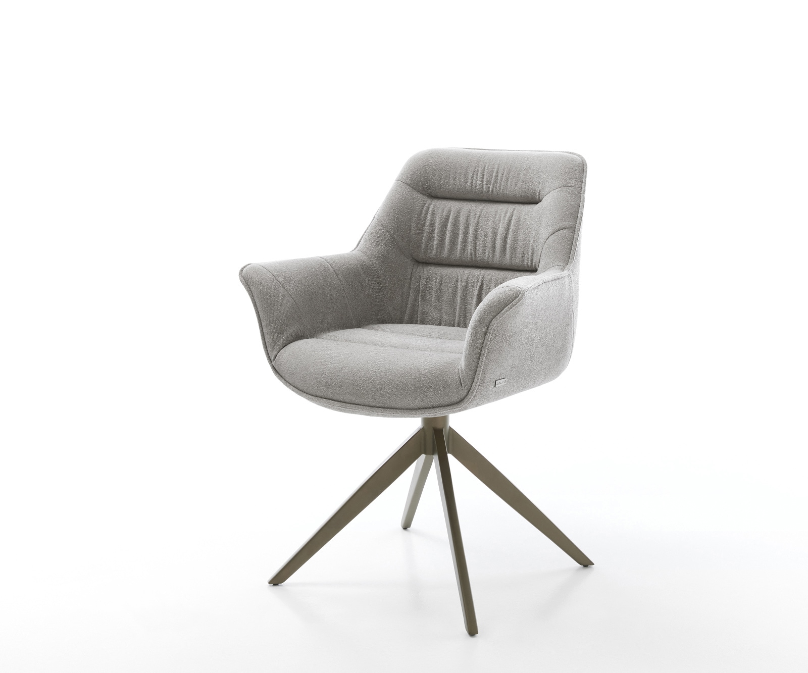 Drehstuhl Kaira-Flex Strukturstoff Soft Grau Kreuzgestell breit Effektfinish Titan 360° drehbar Wippfunktion