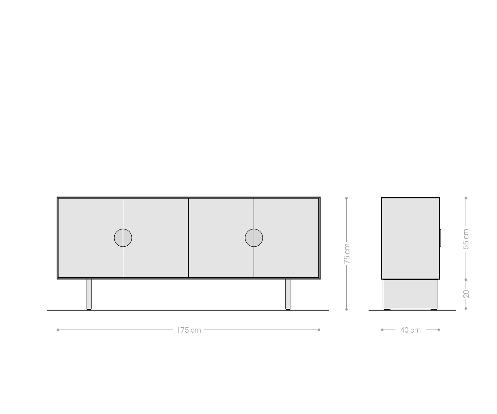 Sideboard Surimu 175 cm Akazie Hellbraun 4 Türen 2 Fächer Kork-Griff Holzfüße 5 Sideboard Surimu 175 cm Akazie Hellbraun 4 Türen 2 Fächer Kork-Griff Holzfüße 5