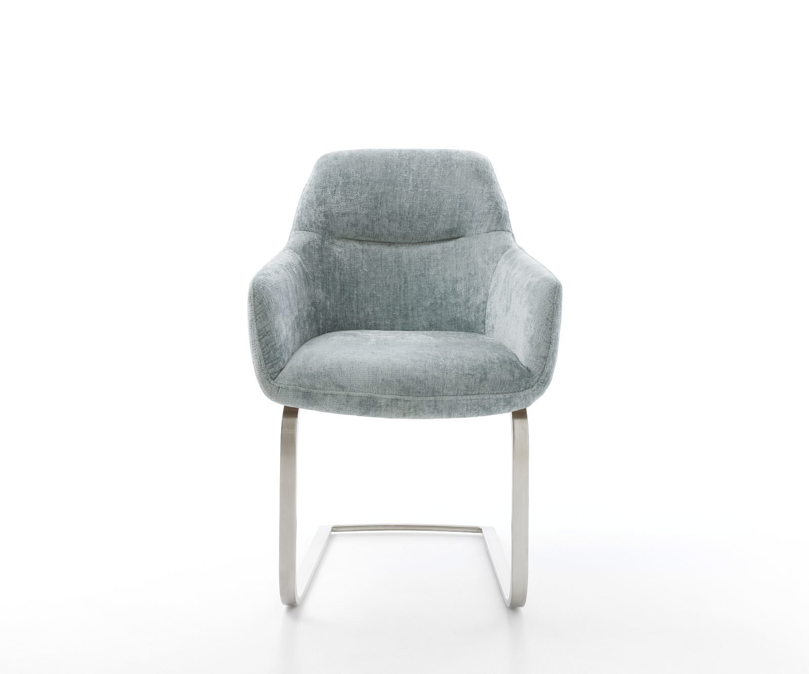 Freischwinger Pejo-Flex Chenille Pastellblau Freischwinger flach Edelstahl Taschenfederkern 1