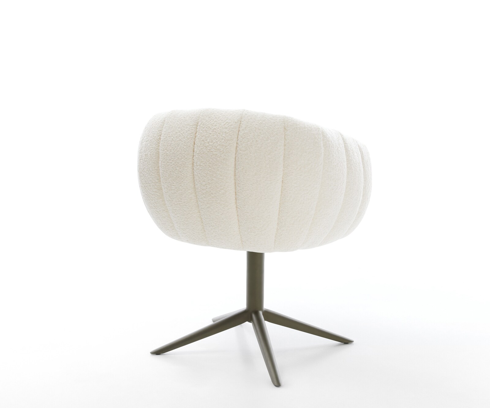 Drehstuhl Jada-Flex Bouclé Weiß Fußkreuz Effektfinish Titan 360° drehbar Wippfunktion Taschenfederkern 5