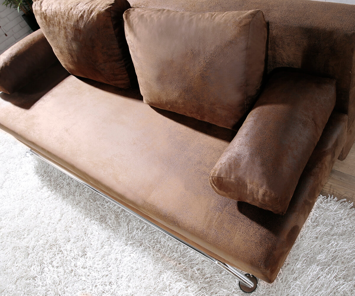 Schlafsofa Cady 200x90 cm Braun Antik Optik Bettkasten 2 Schlafsofa Cady 200x90 cm Braun Antik Optik Bettkasten 2